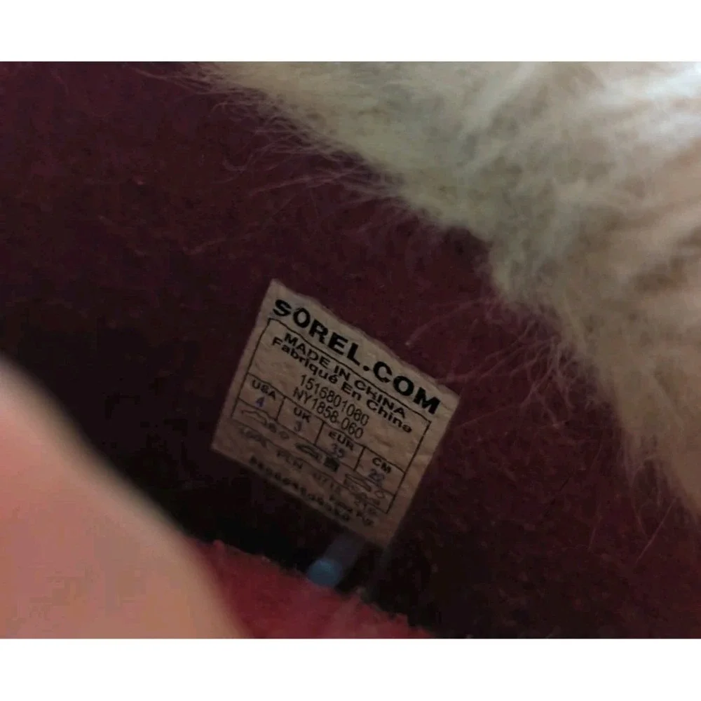 Girls‎ Size 4 Sorel Gray Suede / Black Rubber Pink Calf Winter Boots Faux Fur